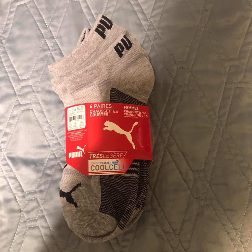 Puma women’s no show socks grey 6 pack size:5-9.5